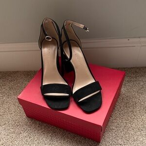 Kelly & Katie Black Open-Toe Heels